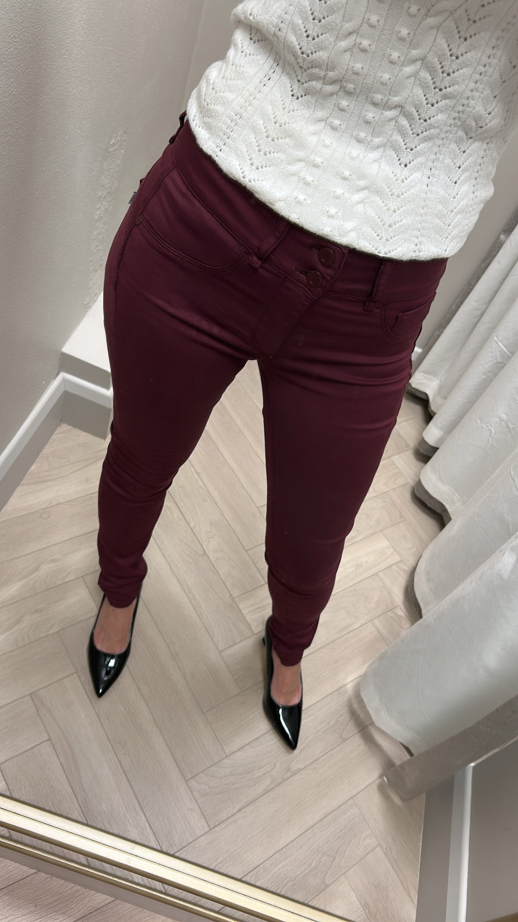 One size wine double up jeans