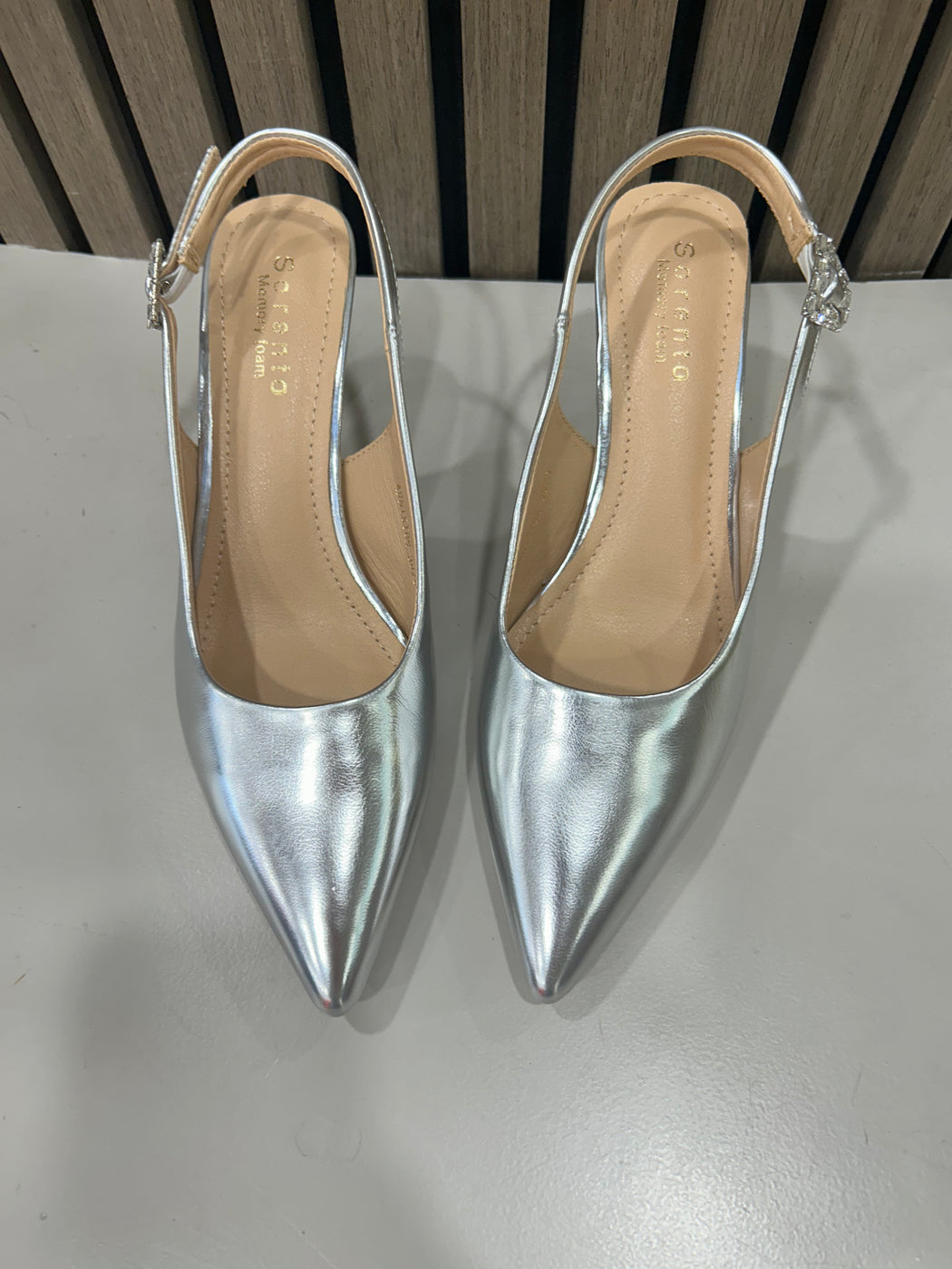 Arniston Silver slingback heels
