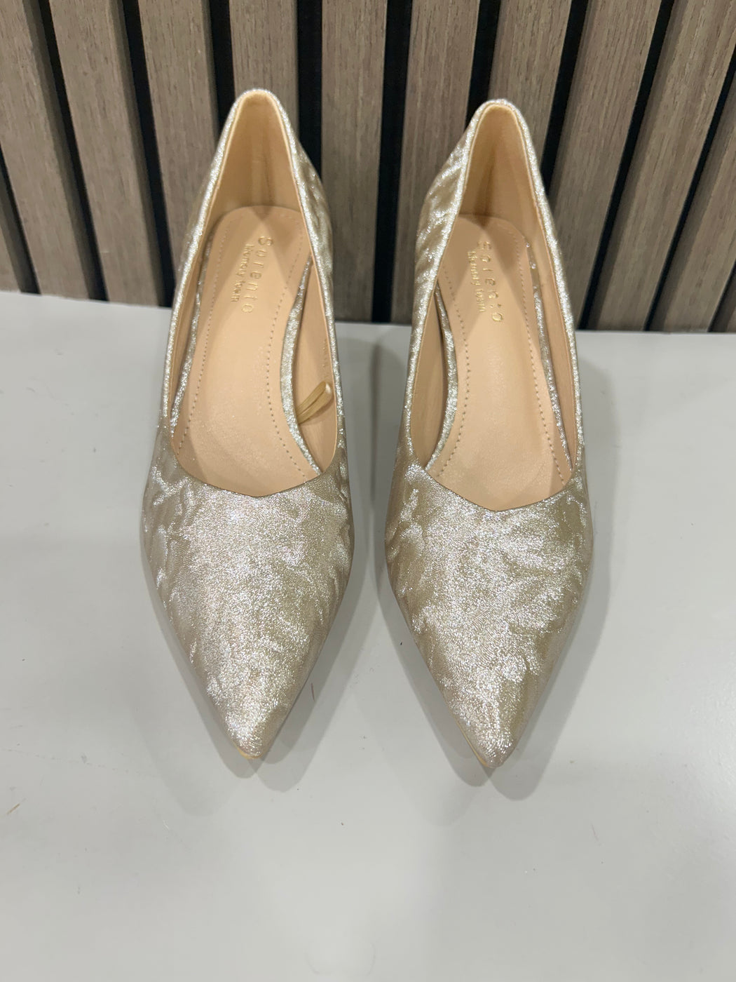 Boris Gold shimmer heels