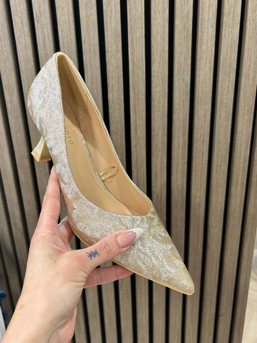 Boris Gold shimmer heels