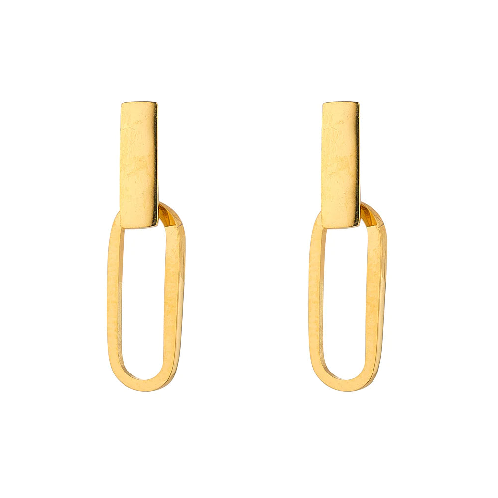 R287edd gold paper clip earrings