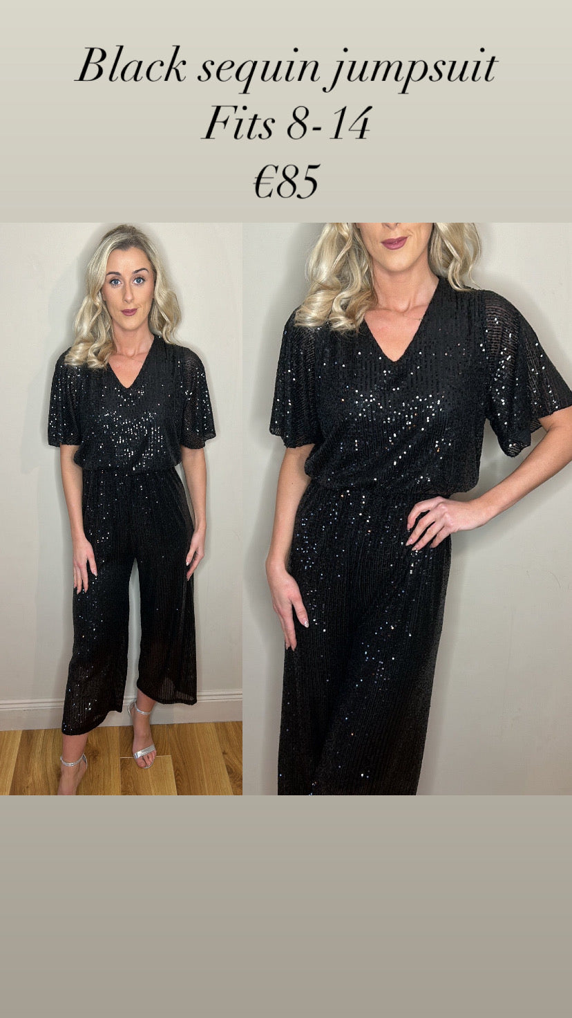 Black sequin jumpsuit