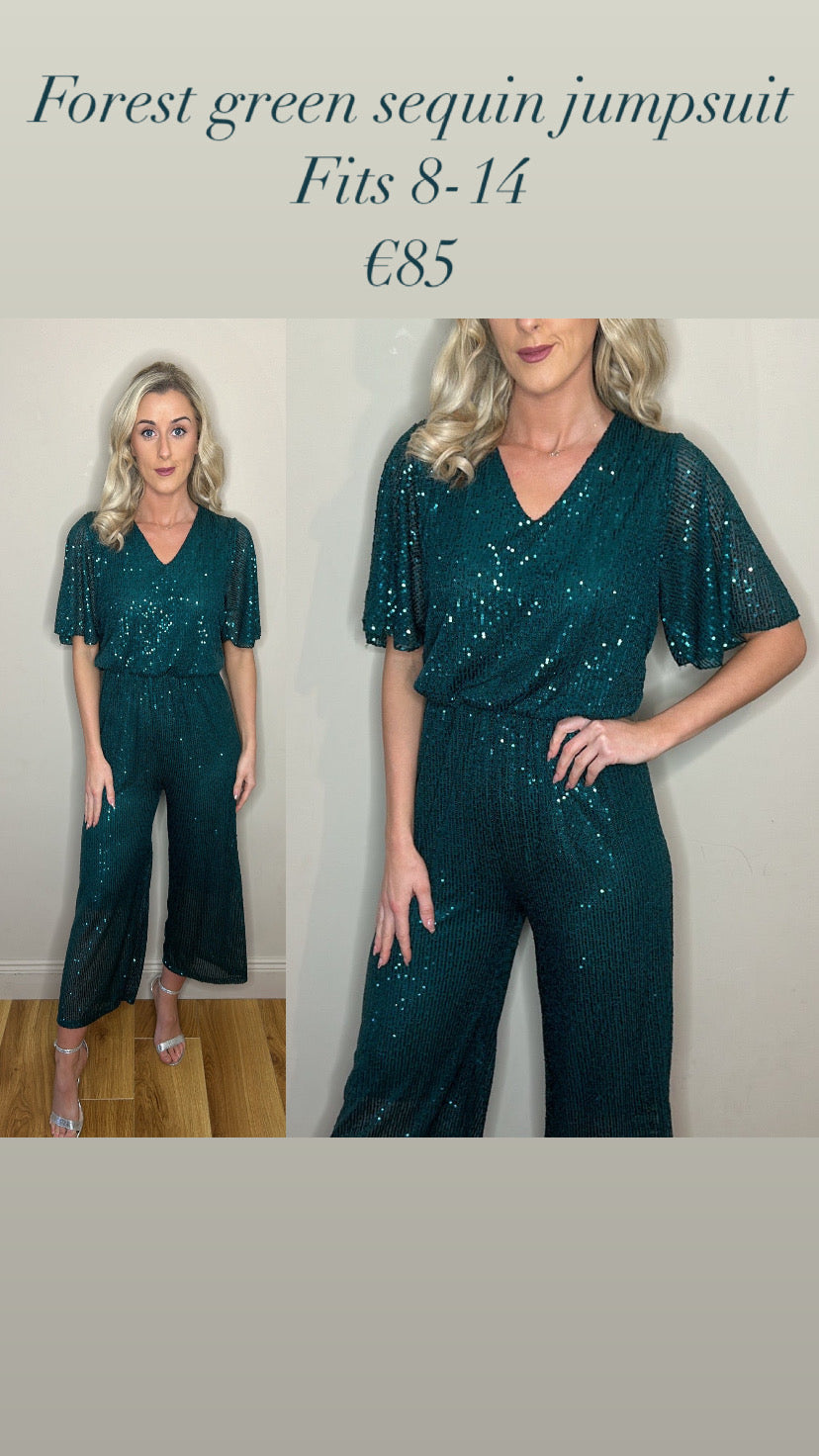 Forest green sequin jumpsuit
