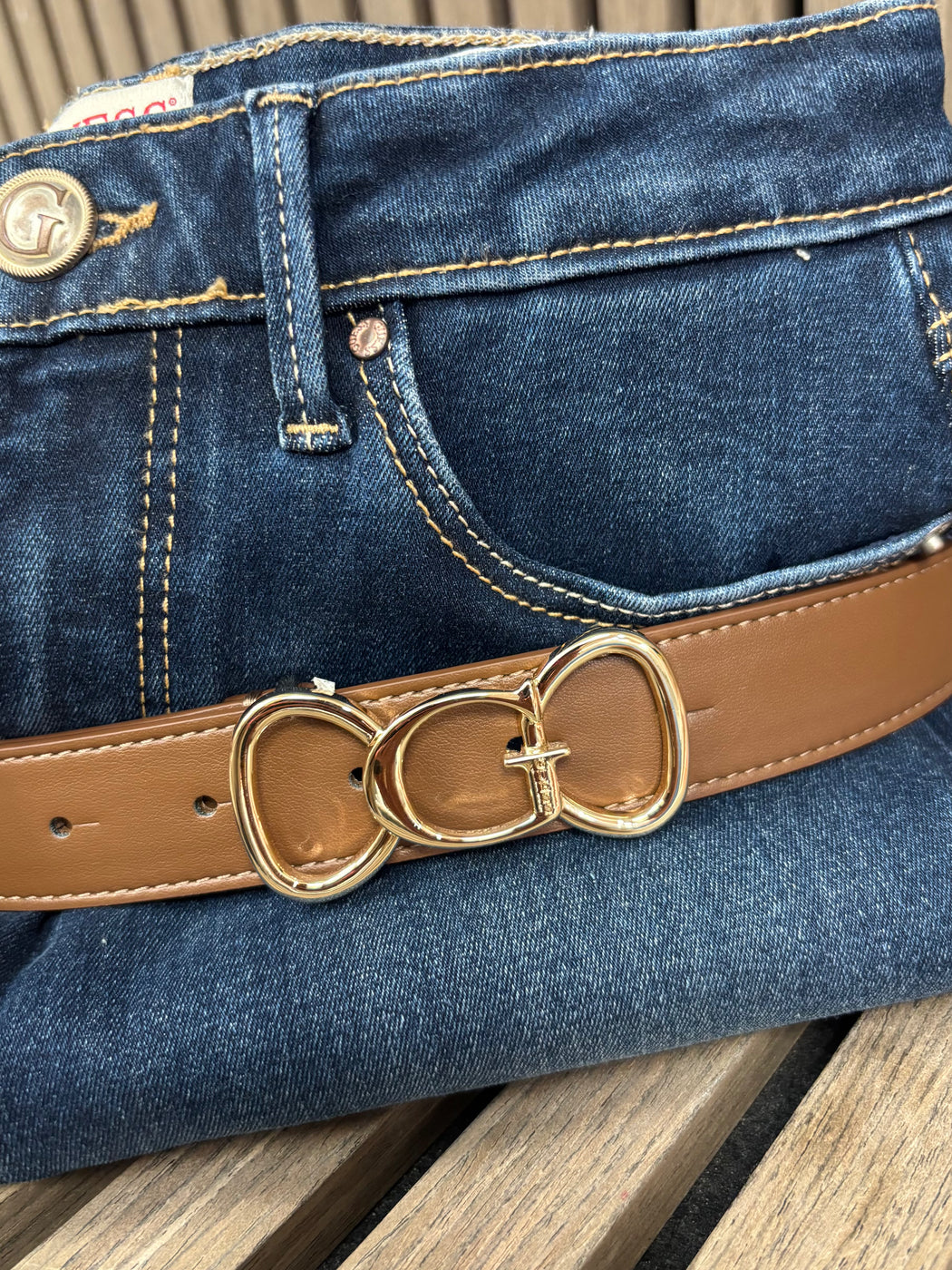Guess Brown Logo Belt. BW9491P6430
