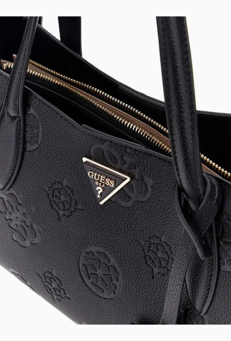 Guess black logo keandra satchel bag PL932306