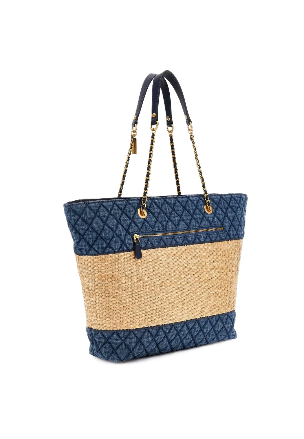 Guess natural denim delfa tote bag QD932823