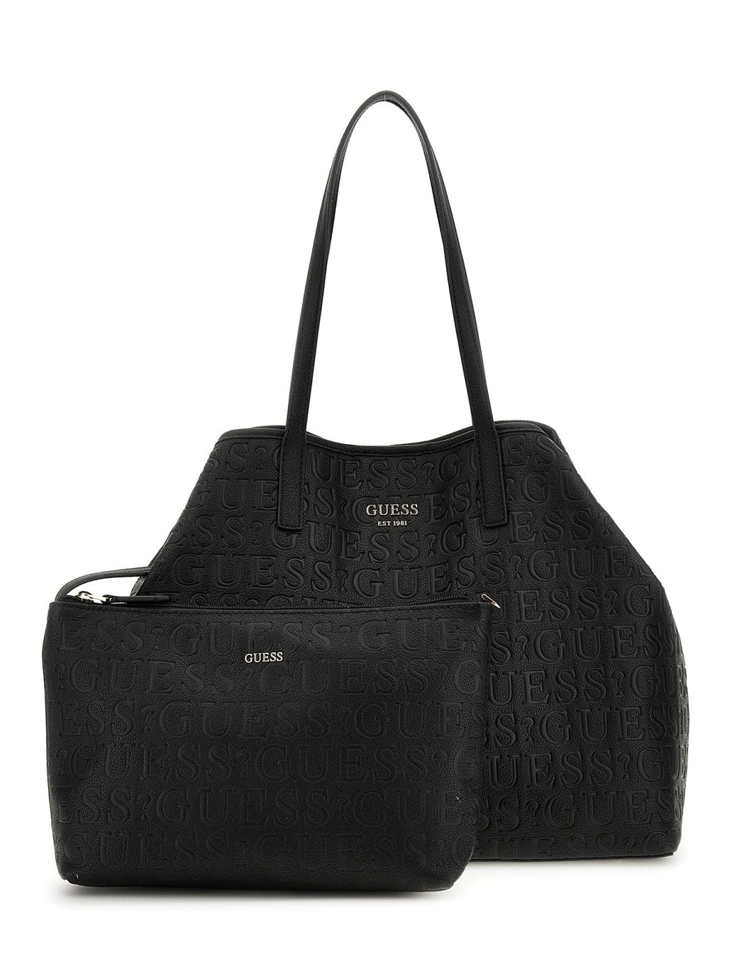 Utility Bag Guess Vikky Tote Black Black Guess Tote Bags Large