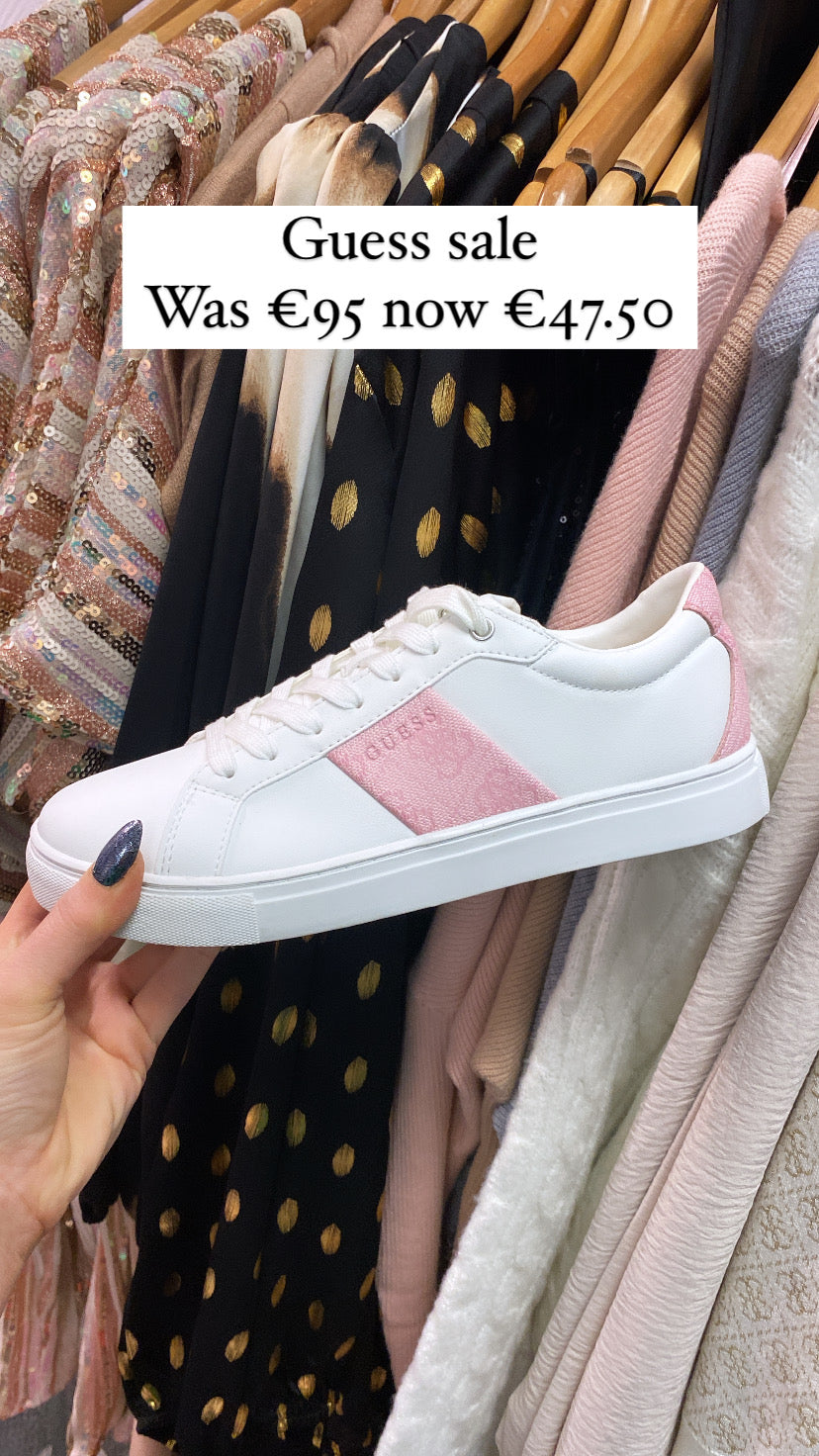 FL7TODELE12 Guess white pink trainers