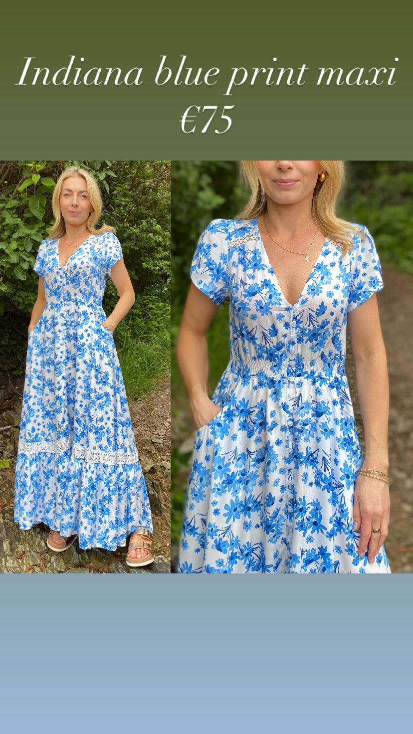 Indiana blue print maxi