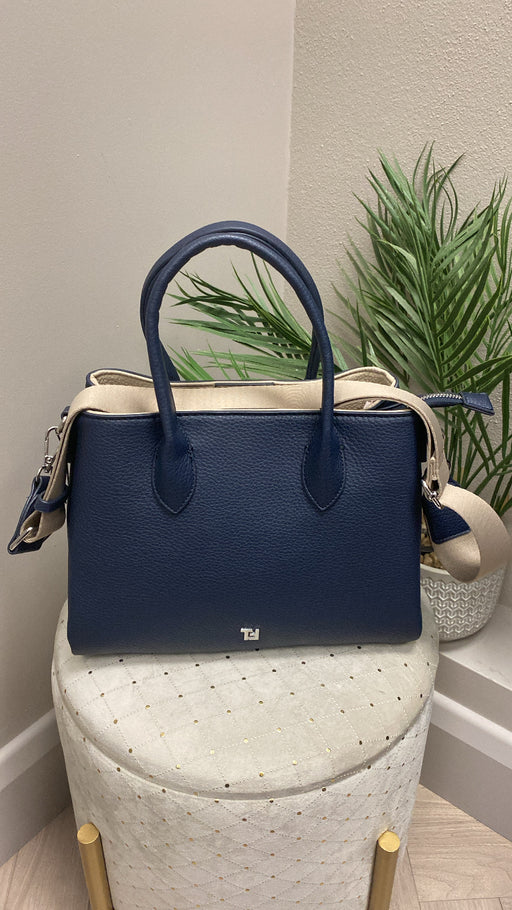 Raquel navy satchel bag