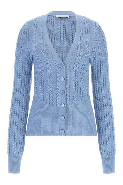 W4br31z2v42 guess blue ribbed cardi