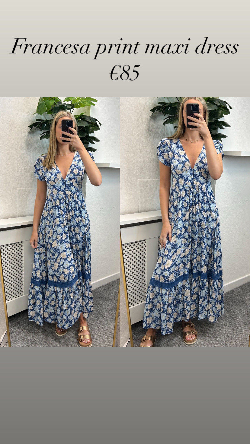 Francesa print maxi dress