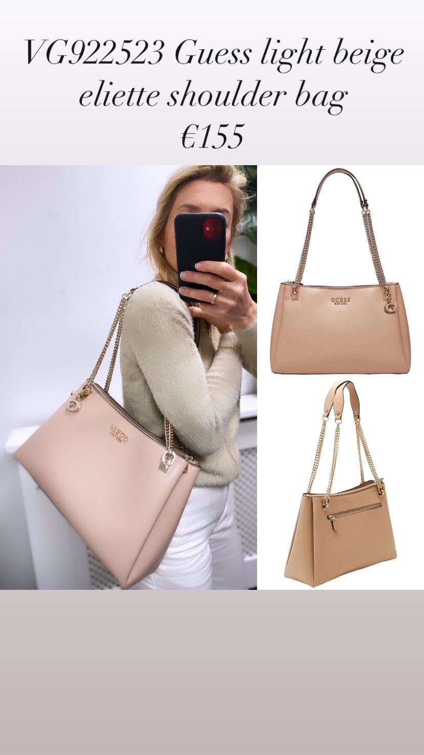 VG922523 Guess light beige eliette shoulder bag