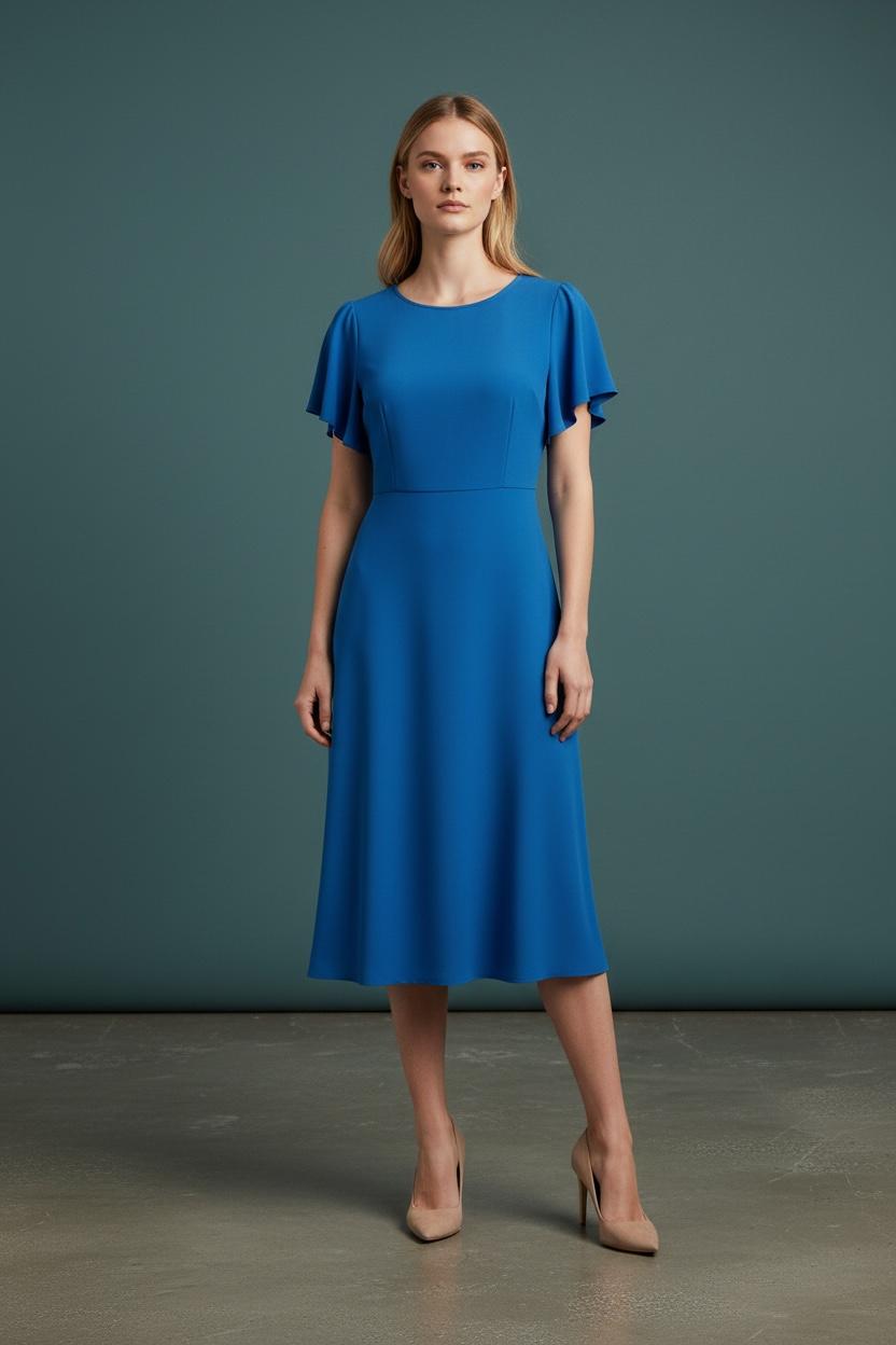 Jodie blue cap sleeve dress