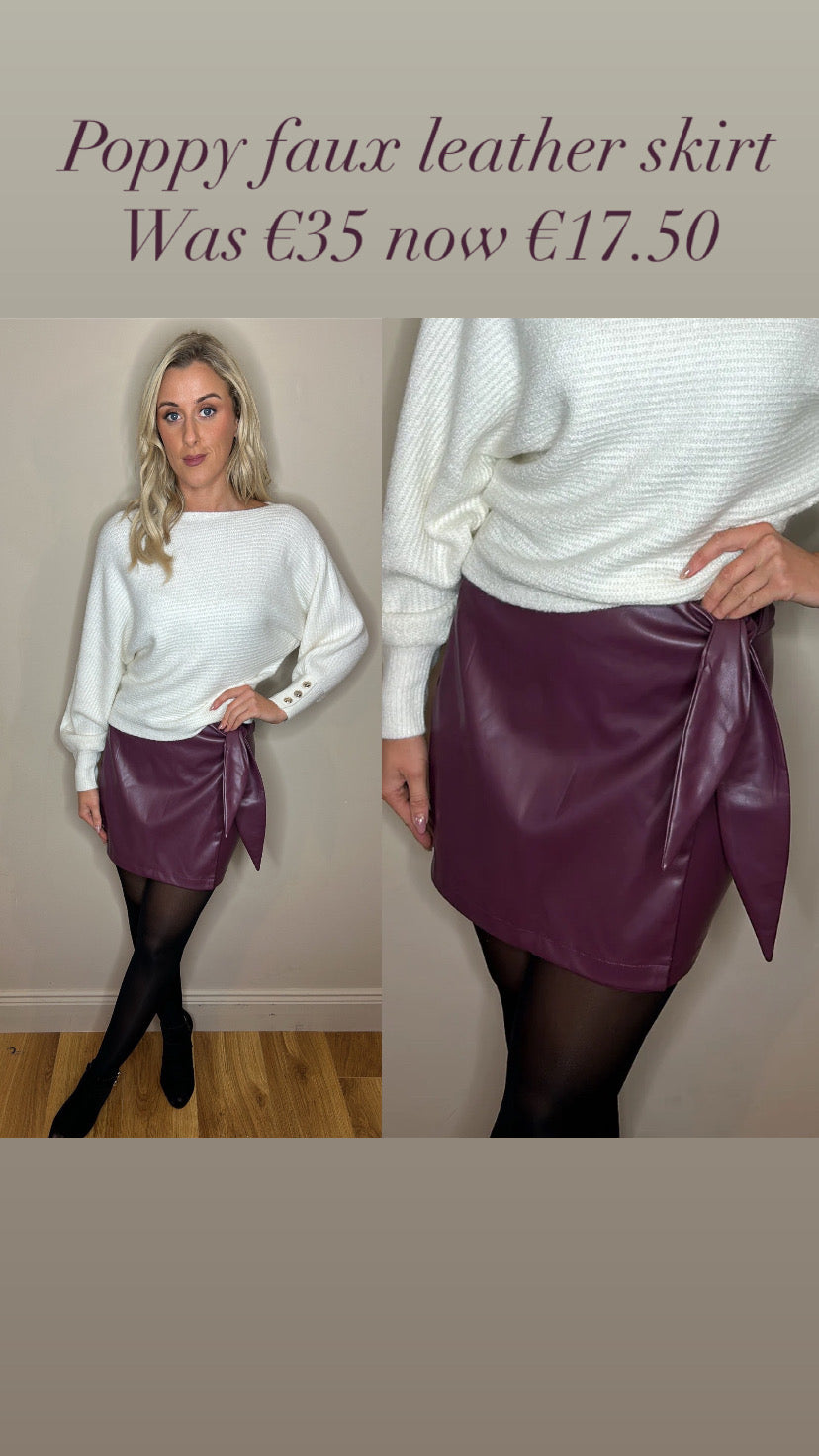 Poppy faux leather skirt