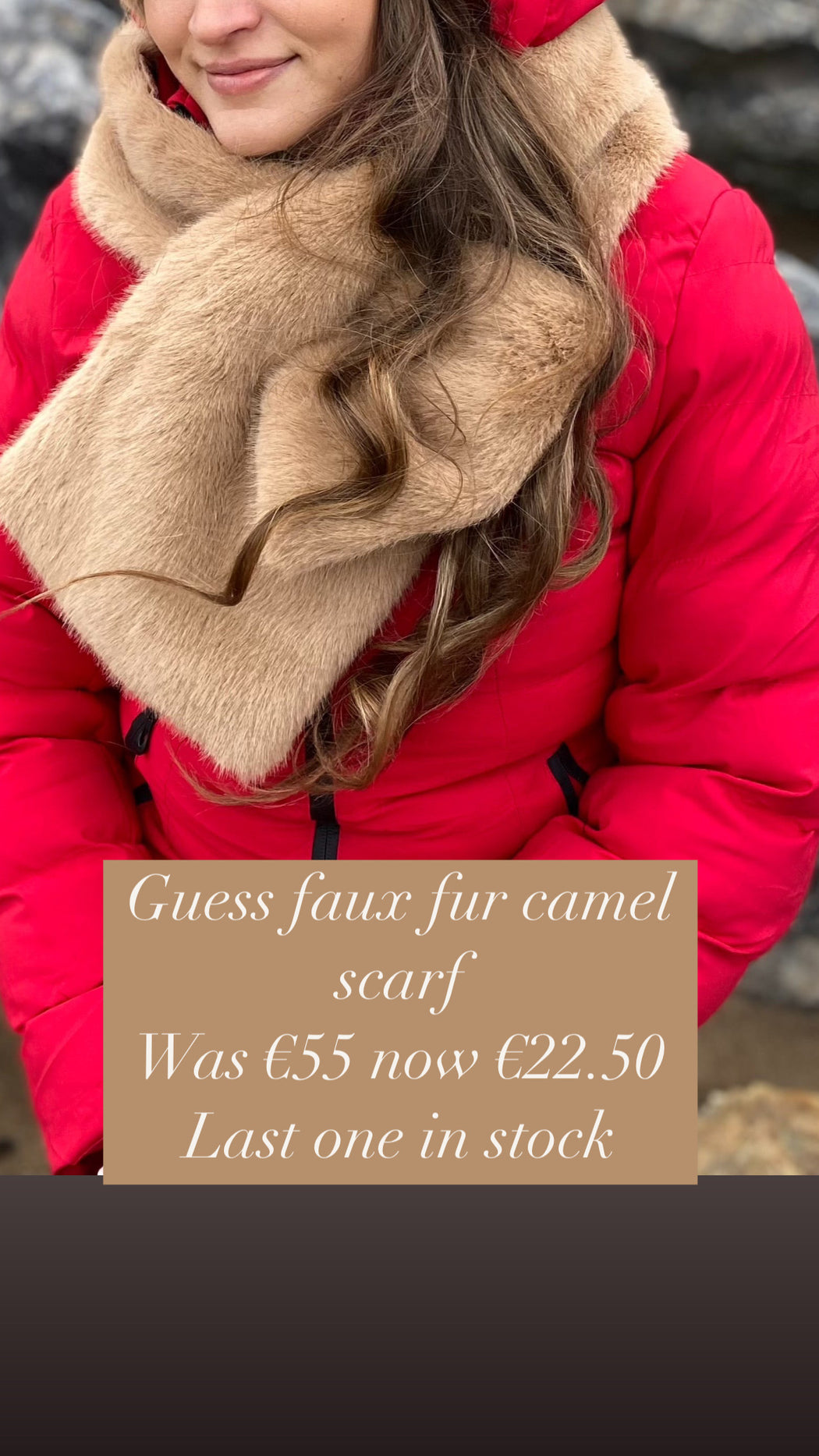 Guess faux fur camel  scarf AW5207POL03-CAM