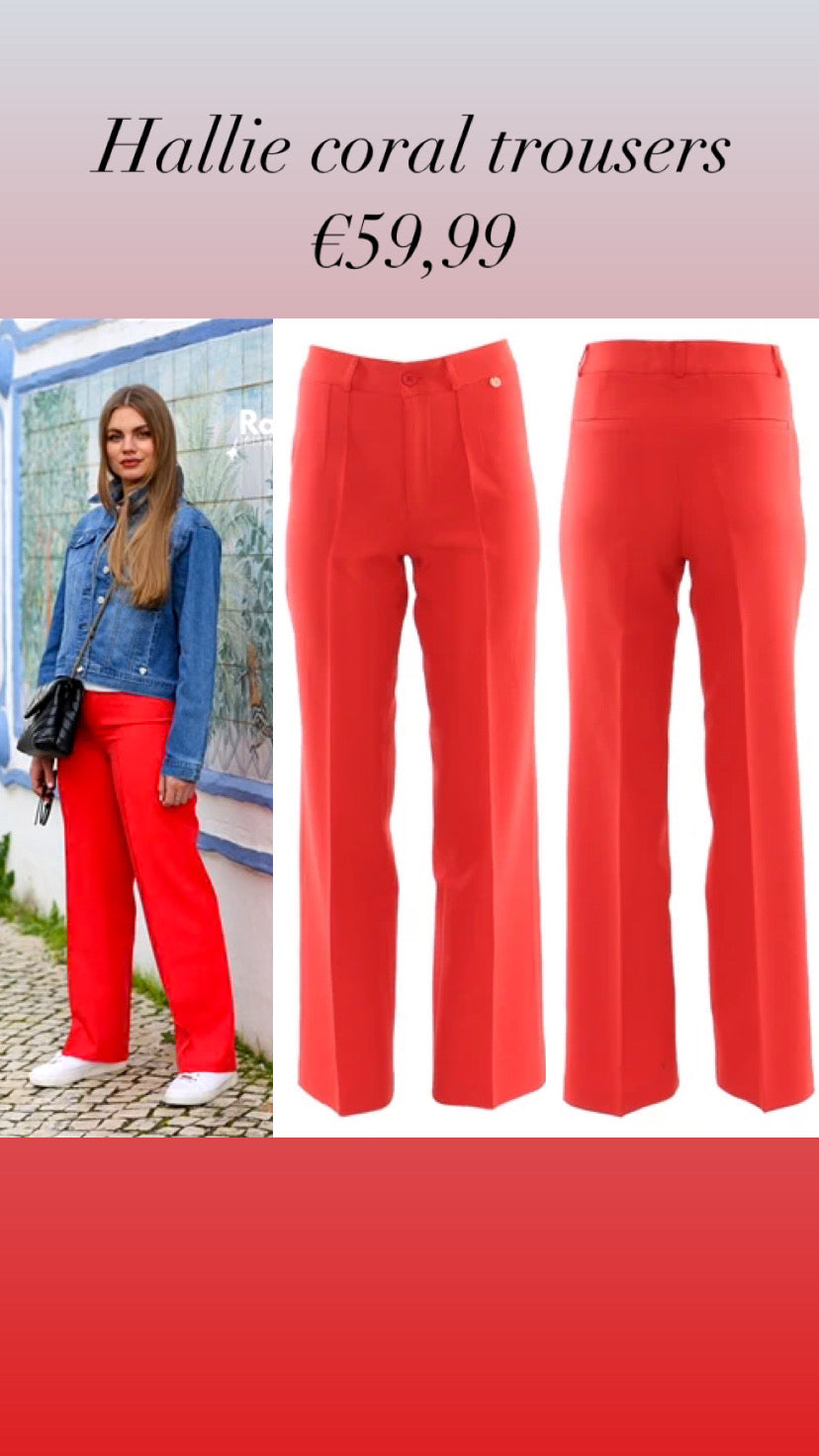 Hallie coral trousers