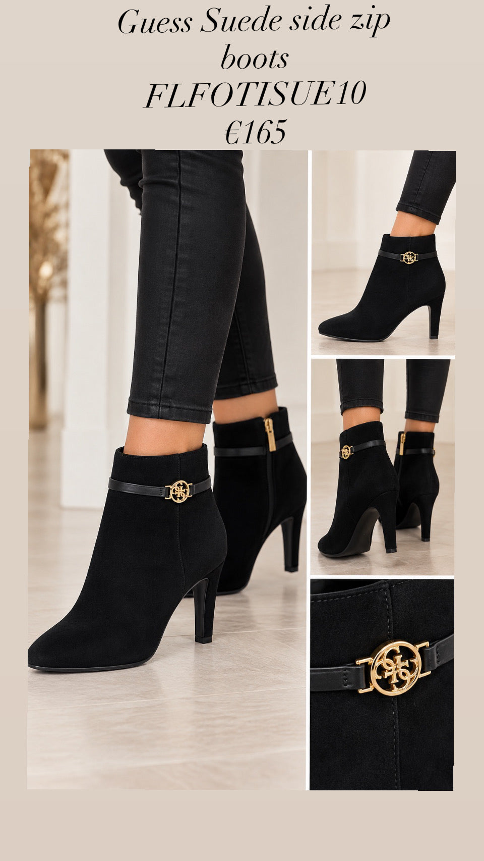 Guess Suede  side zip boots FLFOTISUE10