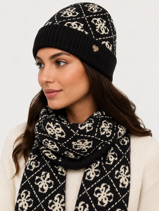 Guess Hat & Scarf Gift Set in BLACK. GFBOXWP6401 - BTU