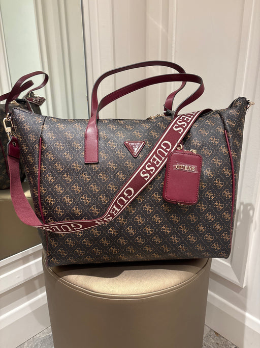 Guess brown logo Latona travel bag lq9211017