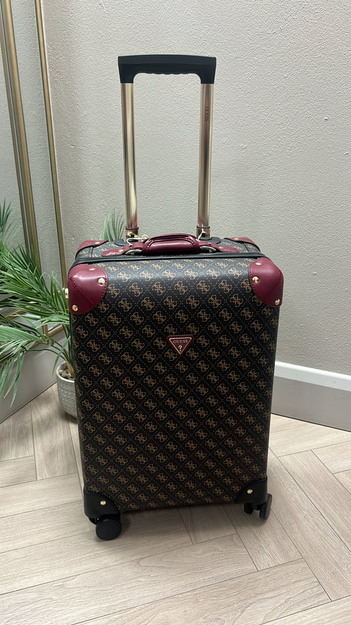 Guess brown logo Latona travel suitcase