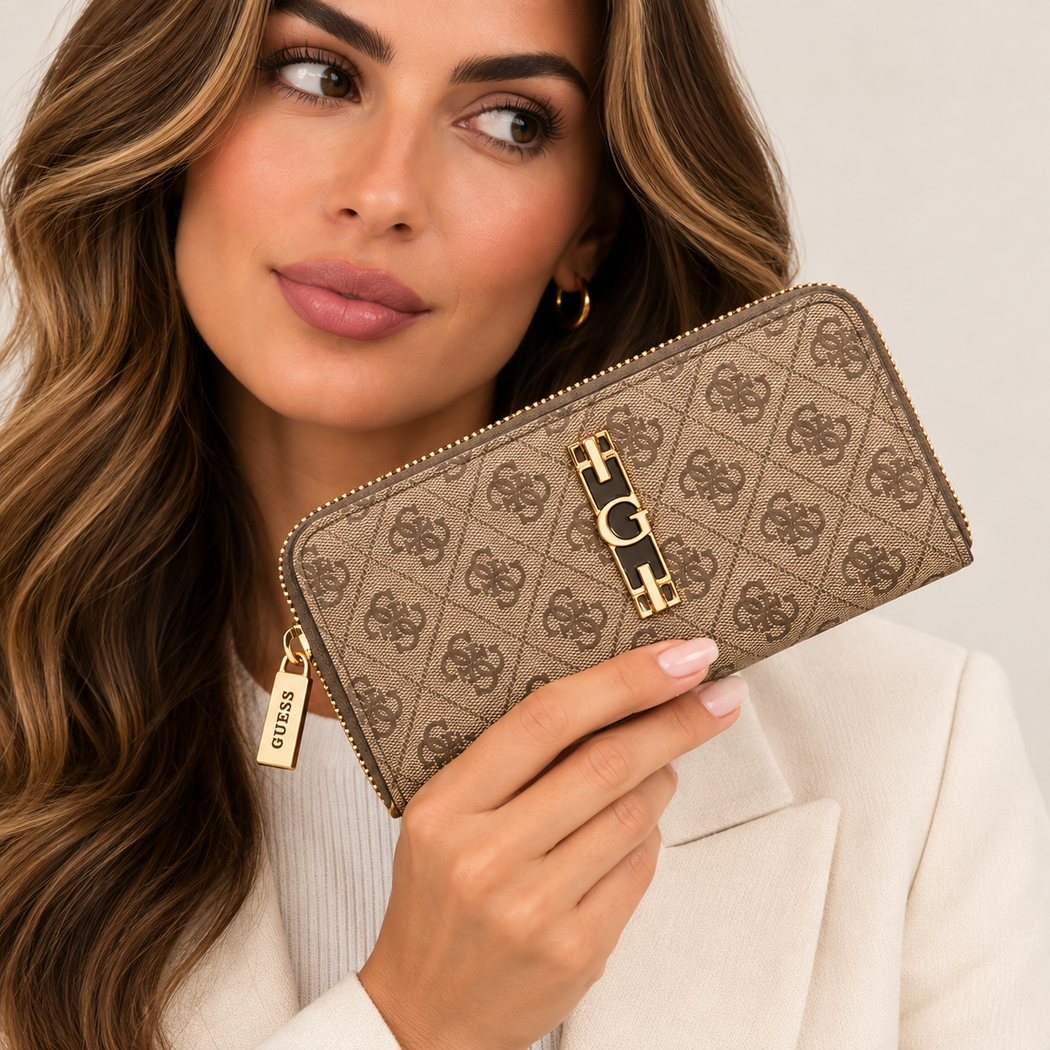 Guess YVONNE latte LOGO SLG SG2378146