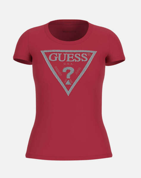 Guess Ruby Red shiny triangle tee W5RI11J1314