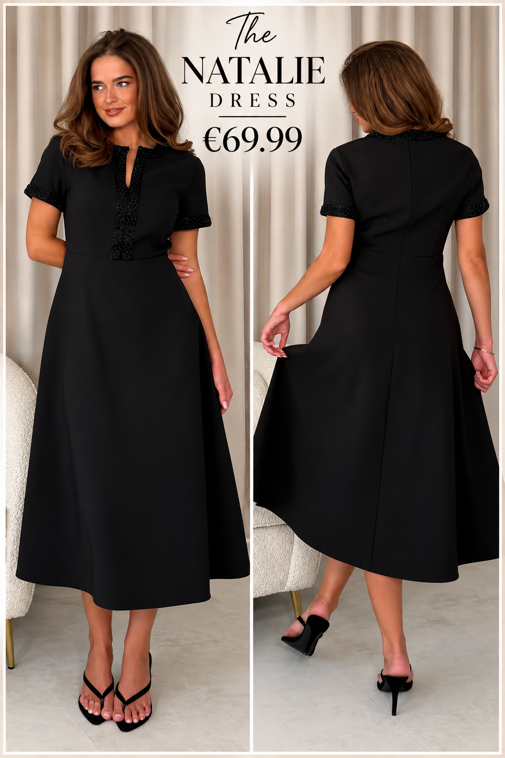 Natalie beaded midi dress