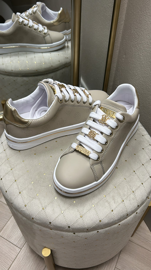 FLPSTAFAL12 Guess Beige/Gold Sneaker.