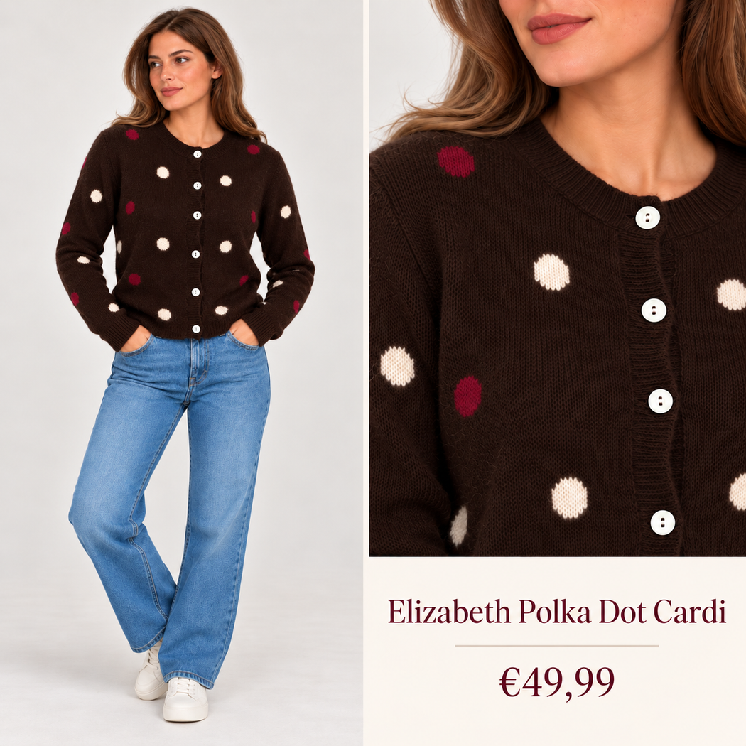Elizabeth brown Polka cardigan