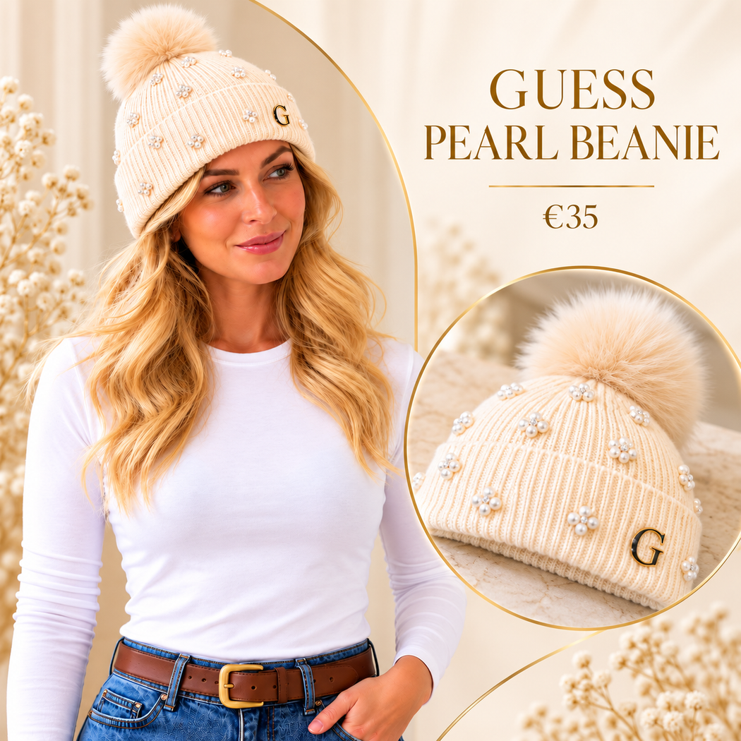 Guess cream pearl Pom Pom hat AW5635VIS01 - OFF