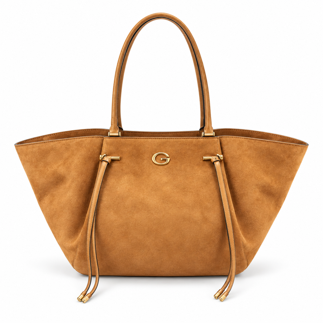 Guess Allegra cognac suede tote sg223723