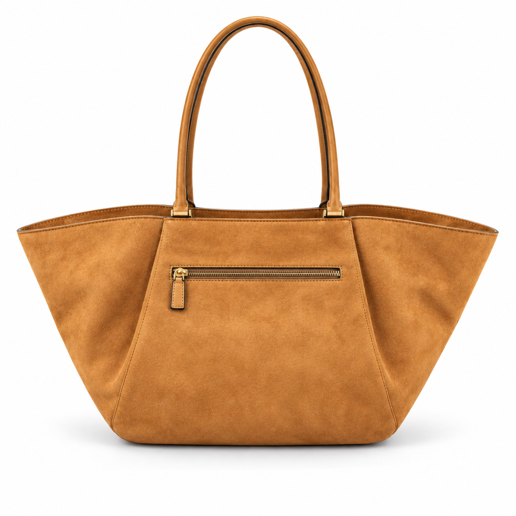 Guess Allegra cognac suede tote sg223723