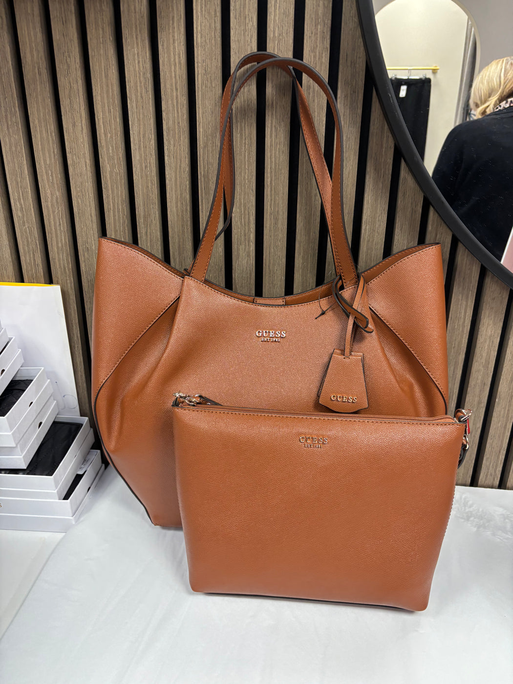 Guess Cognac AMORETTE Bag. BG789824