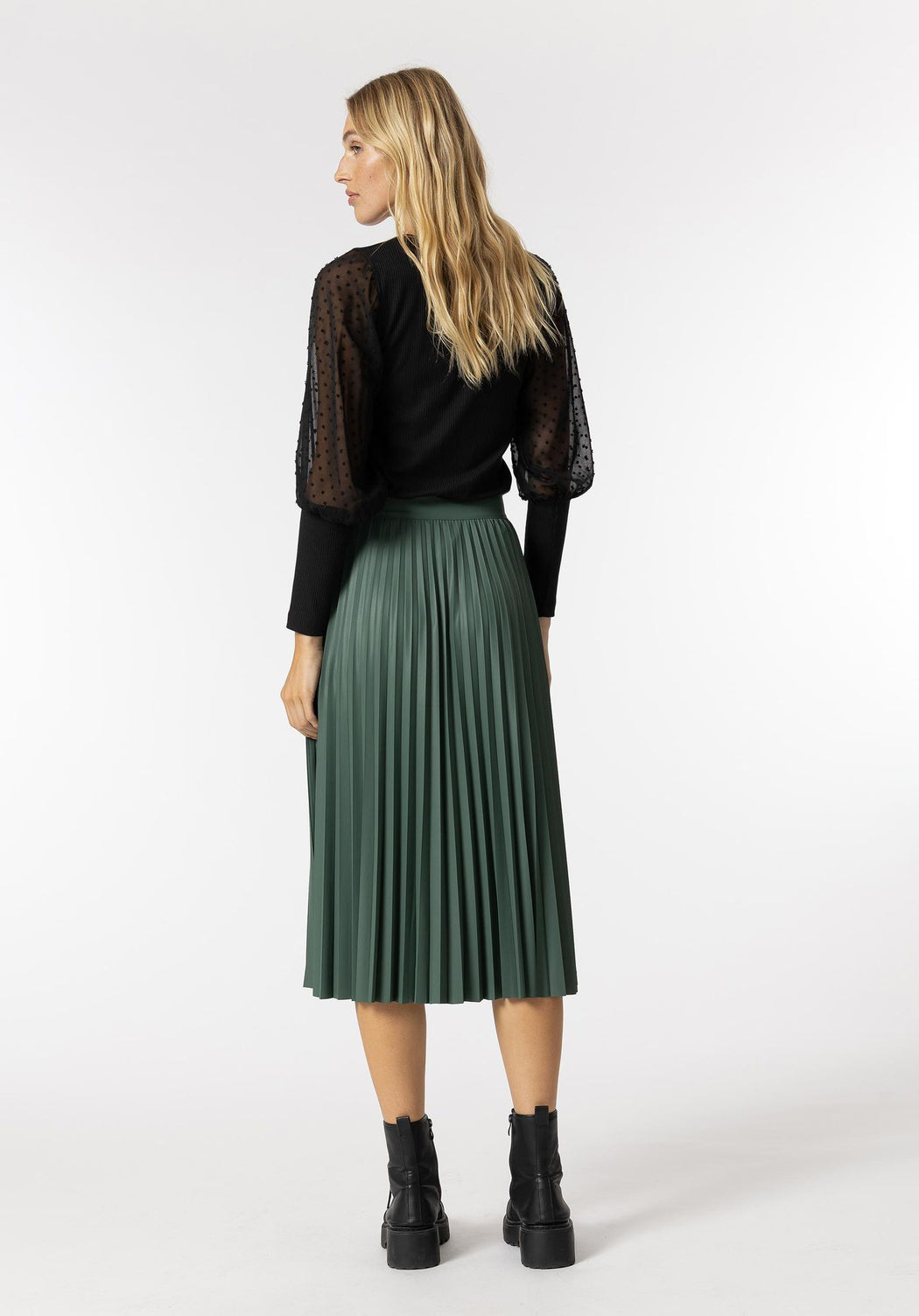 Kyoto pu green leather skirt