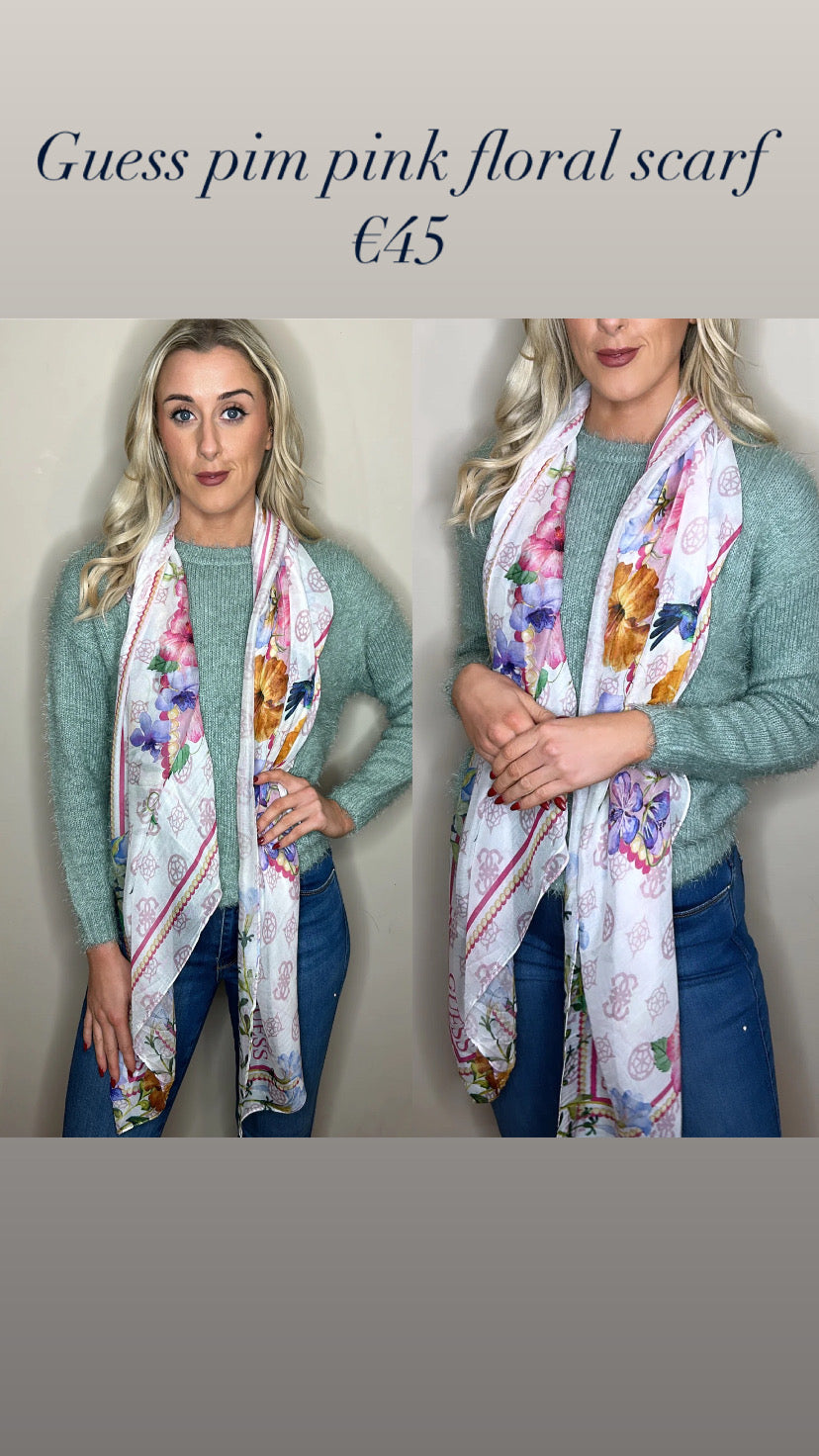Aw9991 Guess pim pink floral scarf