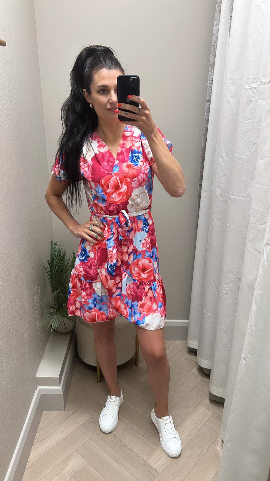 Lottie pink print mini dress