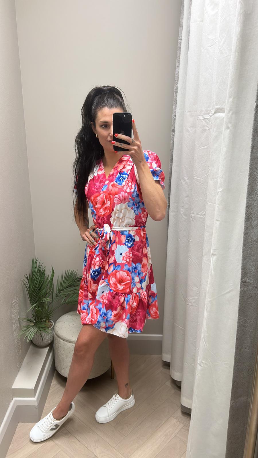 Lottie pink print mini dress
