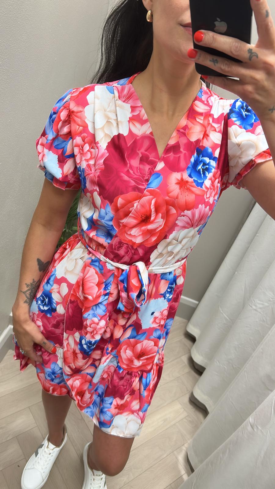 Lottie pink print mini dress