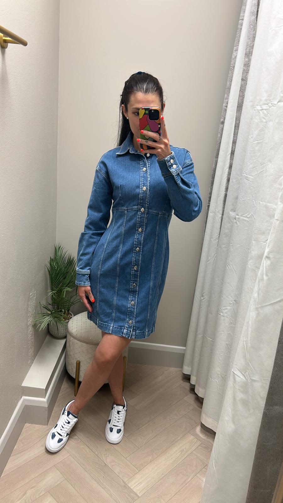 Guess denim button up shirt dress W5RK99D4H71