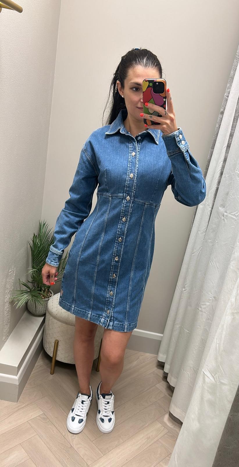 Guess denim button up shirt dress W5RK99D4H71