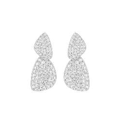 DOUBLE DROP CZ SILVER PLATED EARRINGS
