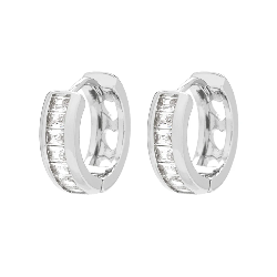 IZABELLA SMALL RHODIUM HOOPS T128EMS