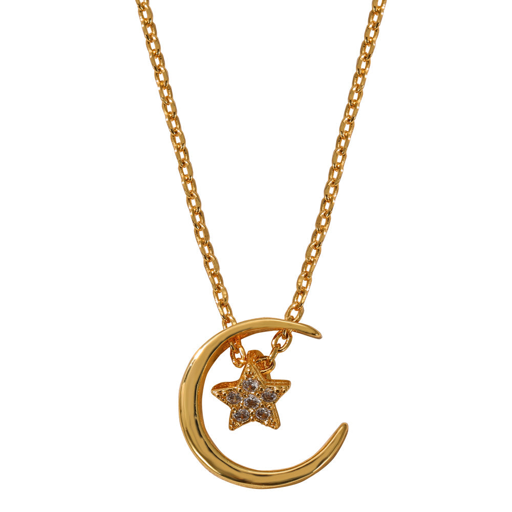 THE PINK BOX MOON & STARS NECKLACE
