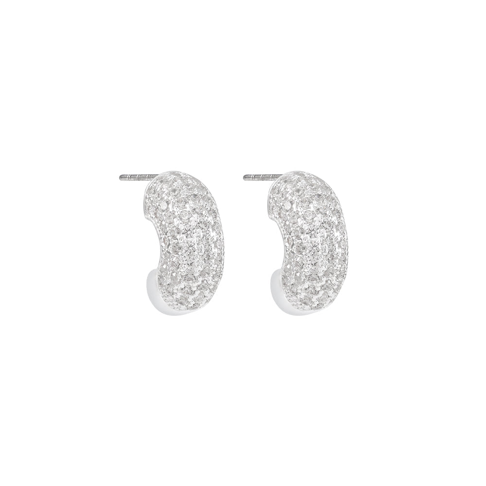 CZ HOOP SHAPED EARRINGS. T684EAP