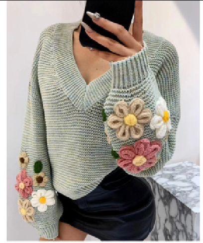 C8051 Sage knit with flowers