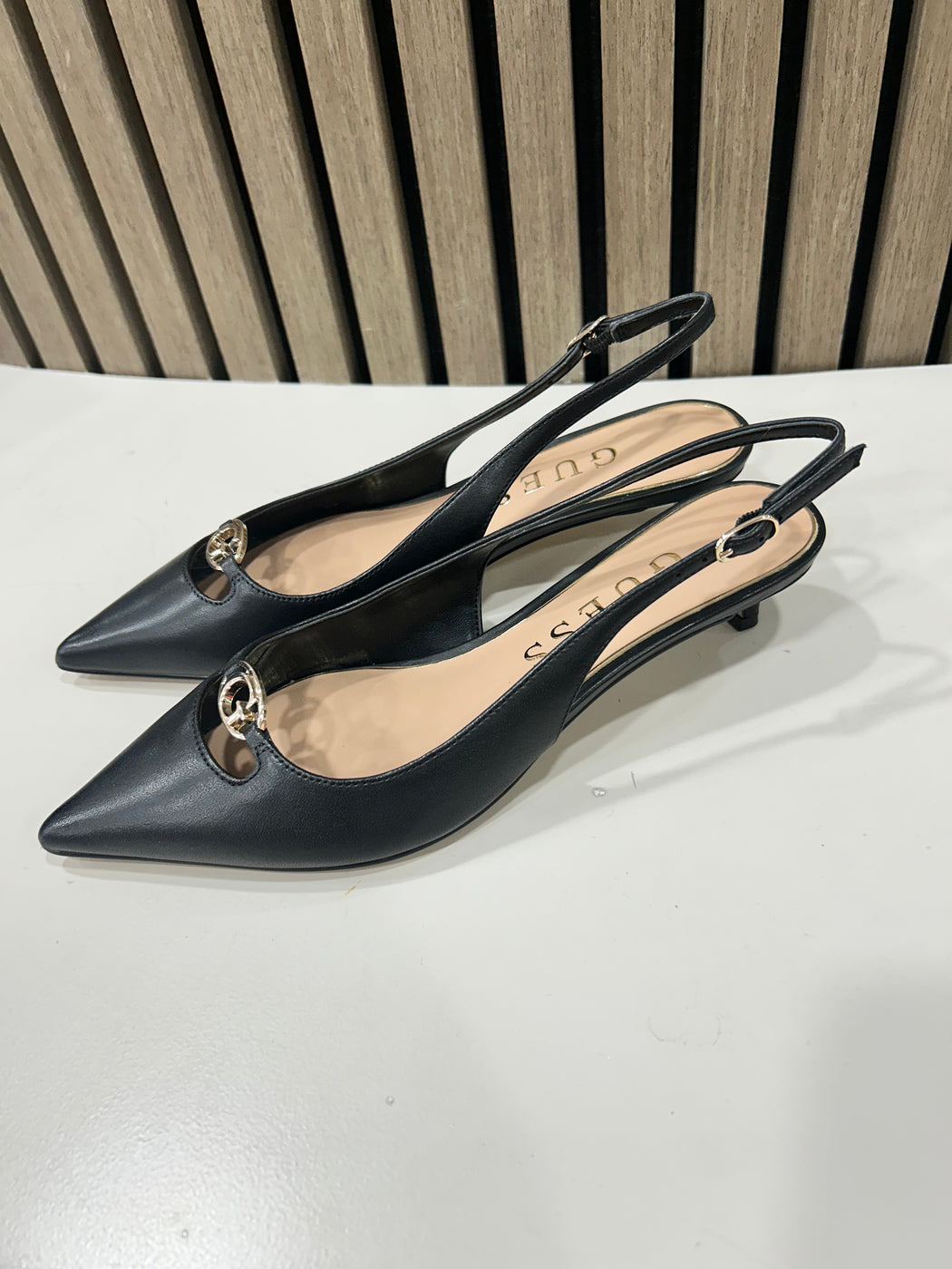 Guess black sling backs shoes FLTJESLEA05