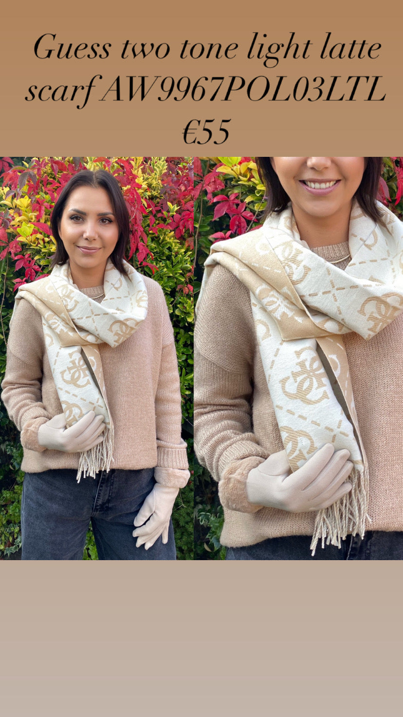 Guess two tone light latte scarf