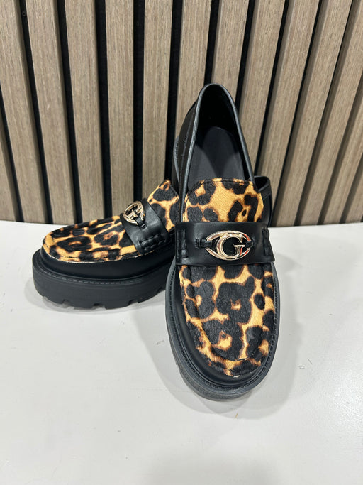 Guess black animal print loafer FLTYK2LEP14