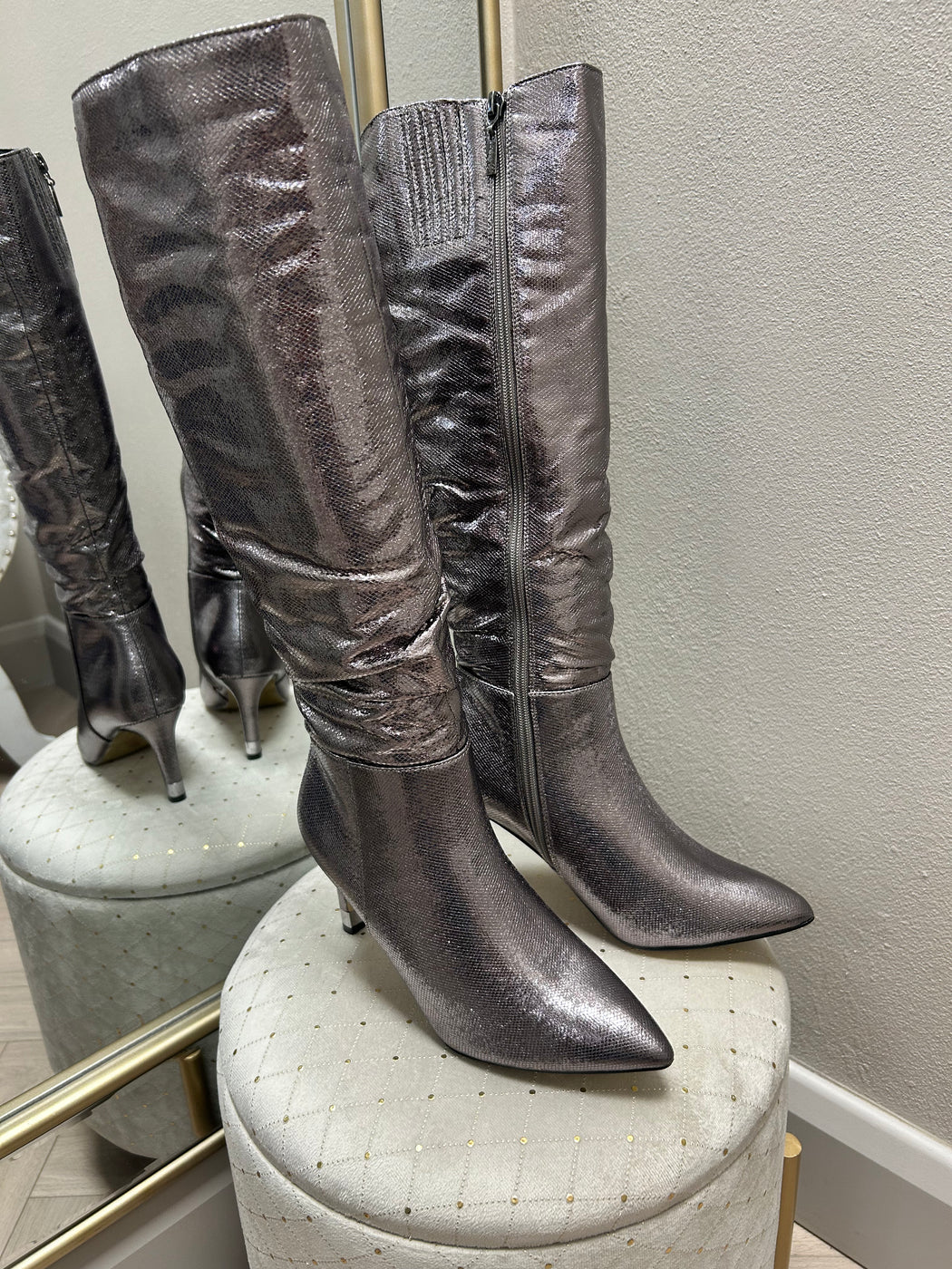 Boxley metallic silver boot